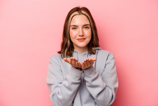 Holding something with palms offering to camera