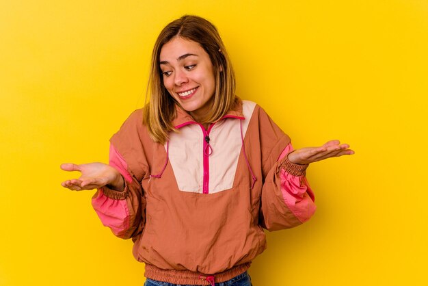 Holding something with palms offering to camera