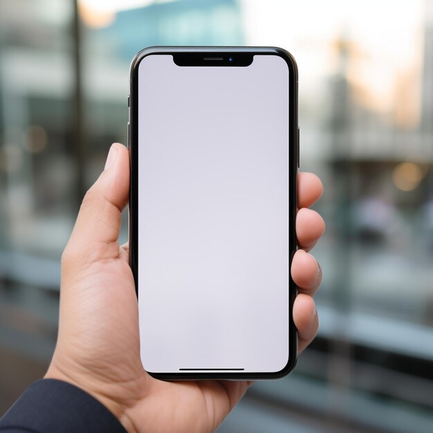 Holding Up Cell Phone Mockup
