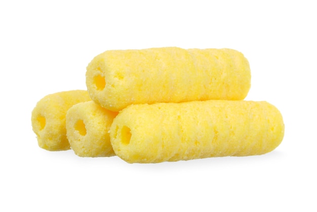 Hole corn snack isolated on white background snack clipping path