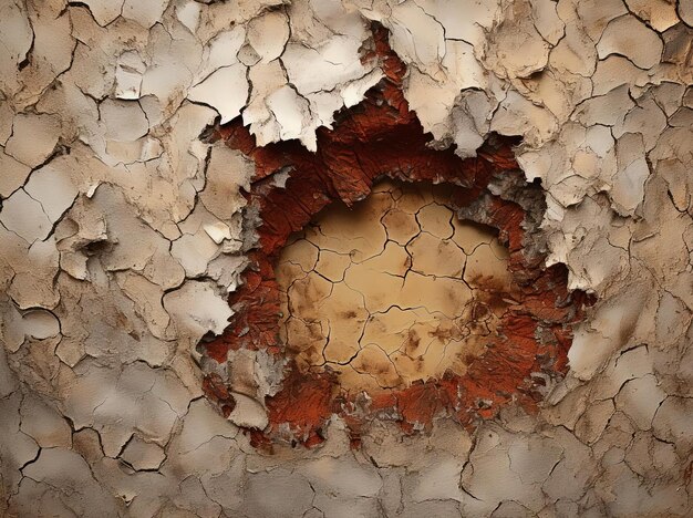 a hole in the paper on a brown background