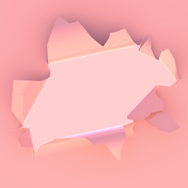 hole on pink paper