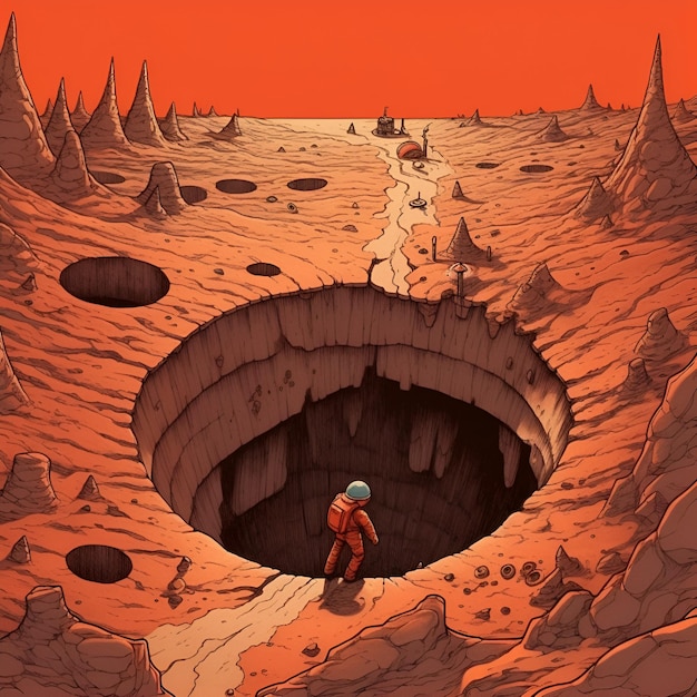 Hole on the planet mars ai