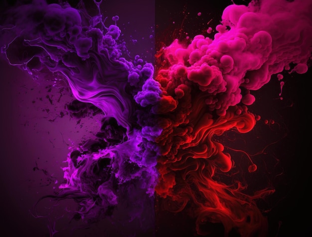 Holi background purple red and black background Generative AI