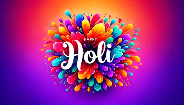 Holi banner illustration with colorful splatters