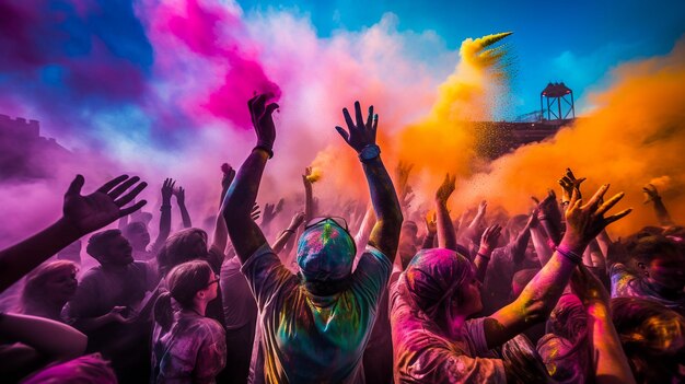 Foto celebrazione di holi in nepal o in india