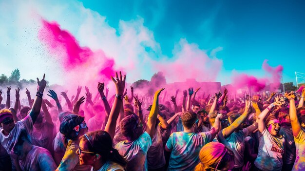 Holi celebration in Nepal or India