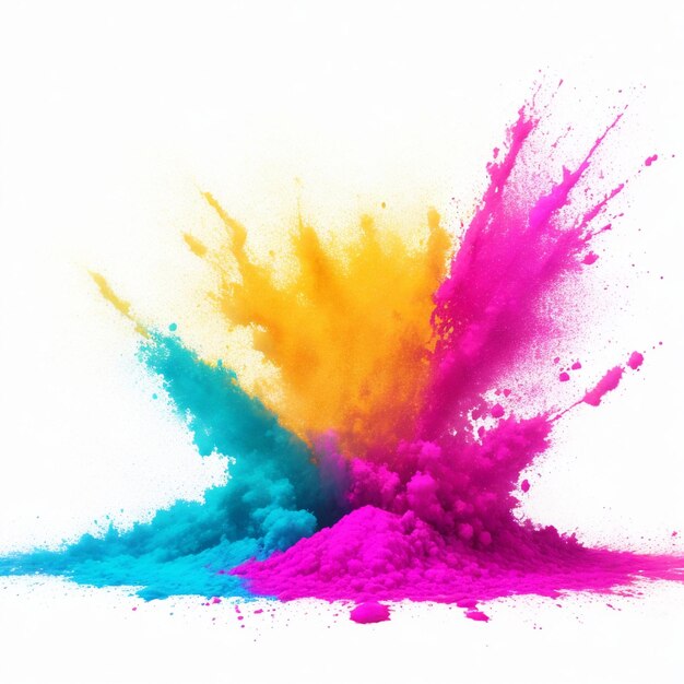 The holi color background on white background ai generated