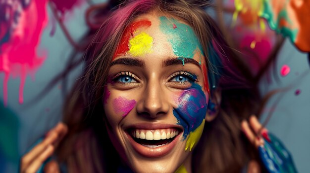 holi color splash HD 8K wallpaper Stock Photographic Image