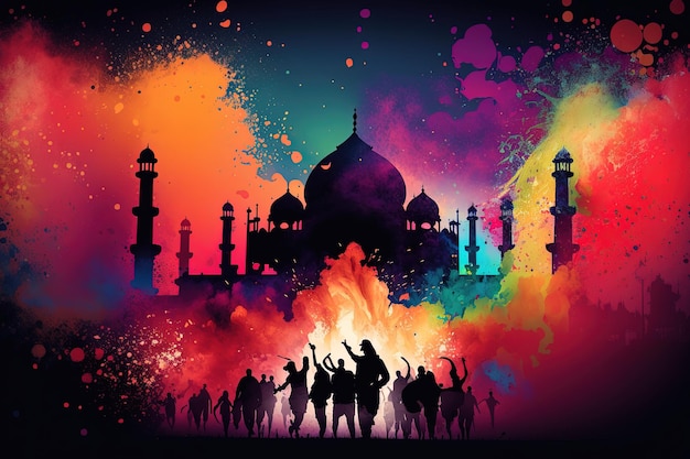 Holi colorful background