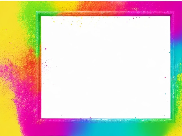 Photo holi colors frame festival holi background with copyspace