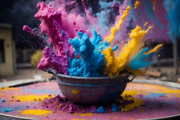 holi colours explosion