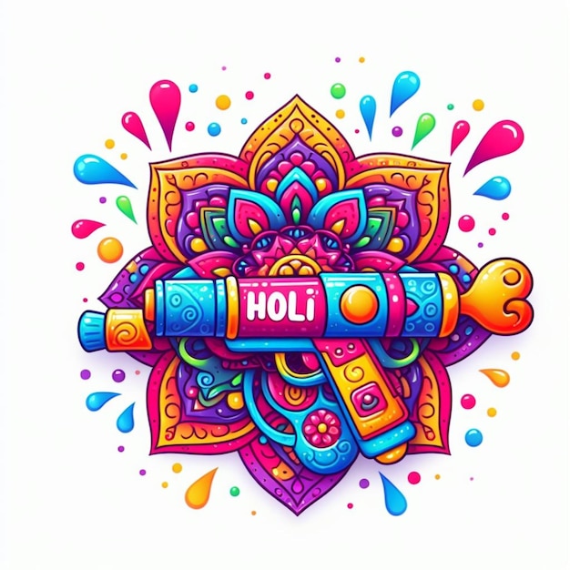 Photo holi cute illustration