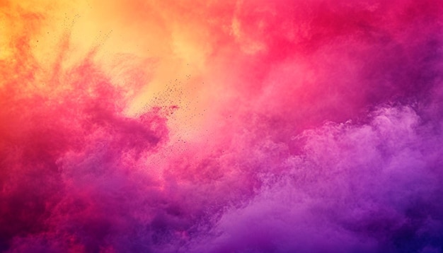 a Holi festival background with a vibrant dawn or dusk sky