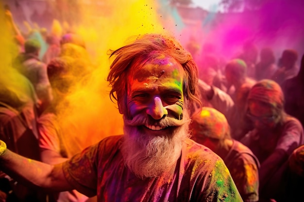 Nandgaon India의 Holi 축제 축하 모든 인도 주에서는 Holi를 다르게 축하합니다. 인도의 색상 축제