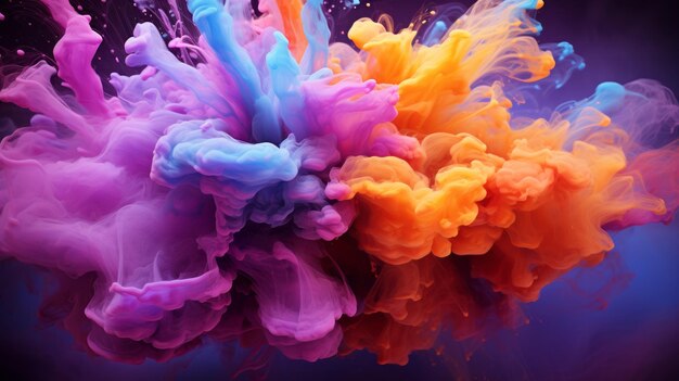 Holi Festival colorful rainbow paint color powder explosion 25th March Generative AI