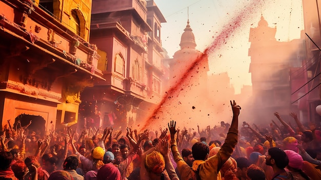 Holi festival in Varanasi India