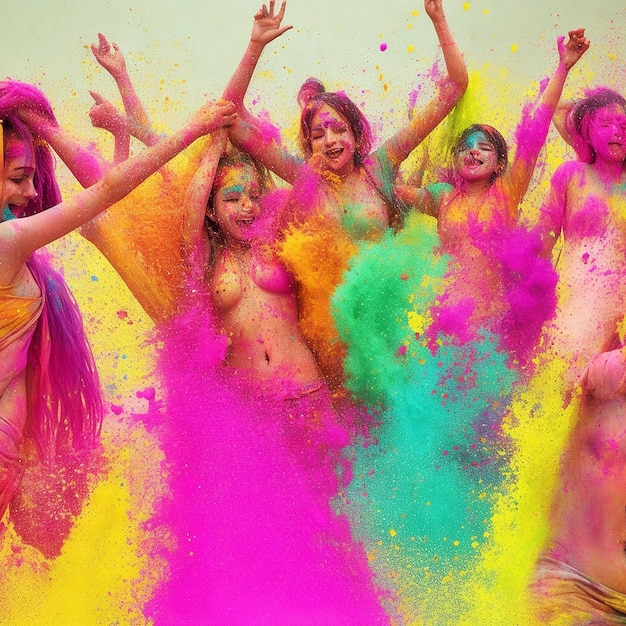 Foto holi hues una scintilla di felicità in ogni colore