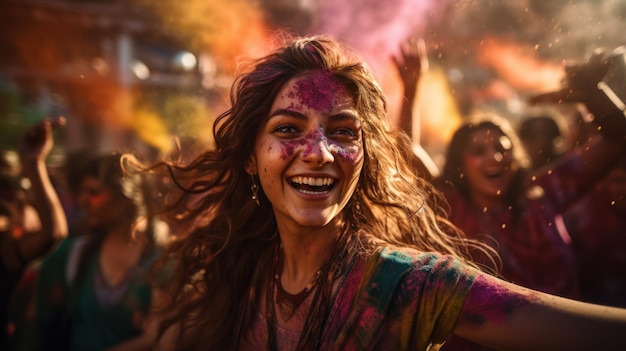 Holi India Holi is een kleurenfestival waar mensen vrolijk gekleurd poeder en water naar elkaar gooien om de komst van de lente te vieren