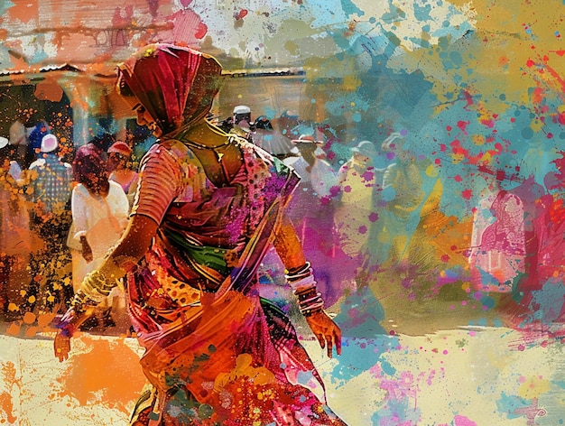 holi inspired holi street art mural wall art colorful digital art