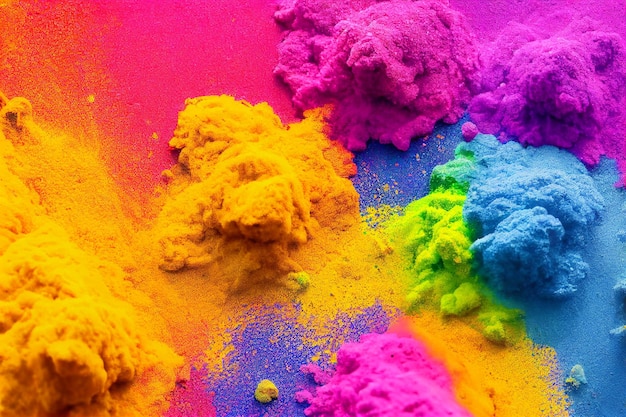 Holi paint color powder explosion close up image hindi celebration concept india festivity day