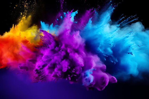 Holi paint powder color explosion realistic