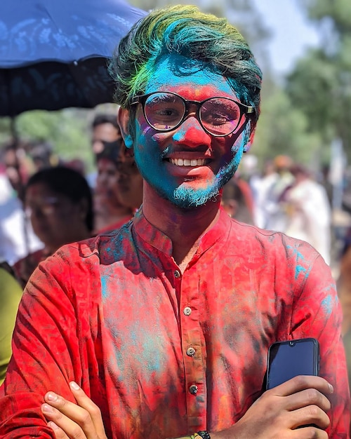 Photo holi portrait