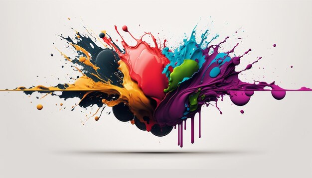 Holi powder Color splash paints isolated on white background colorful explosion, Generative ai