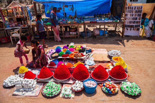 写真 インドのホーリーパウダーカラー