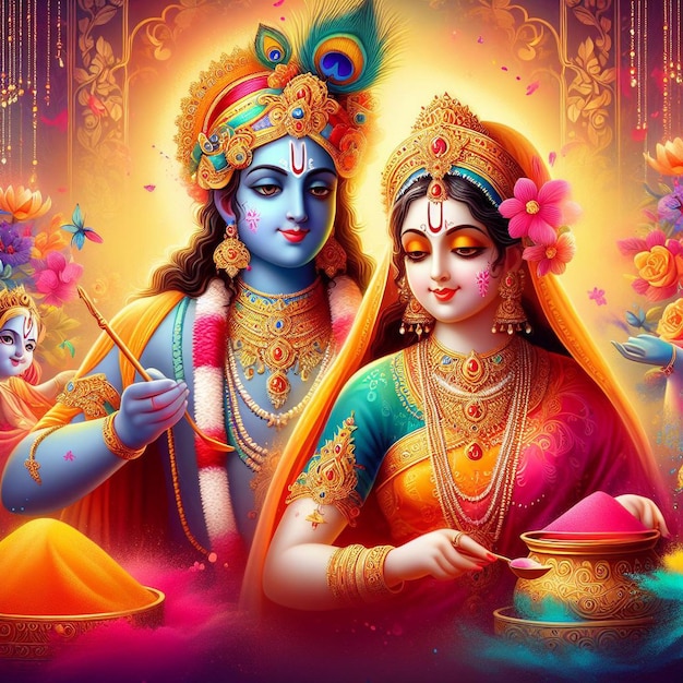 Holi Radha Krishna image