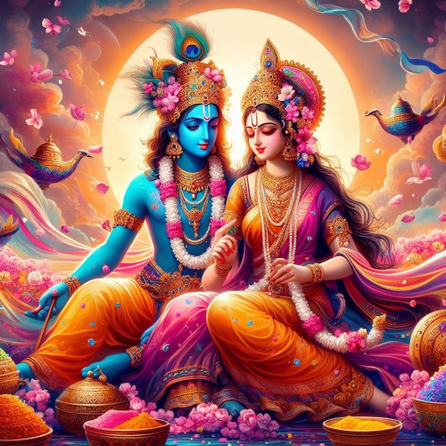 Holi Radha Krishna image