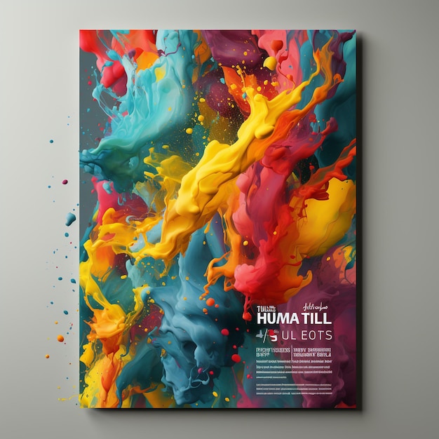 holi vertical poster template