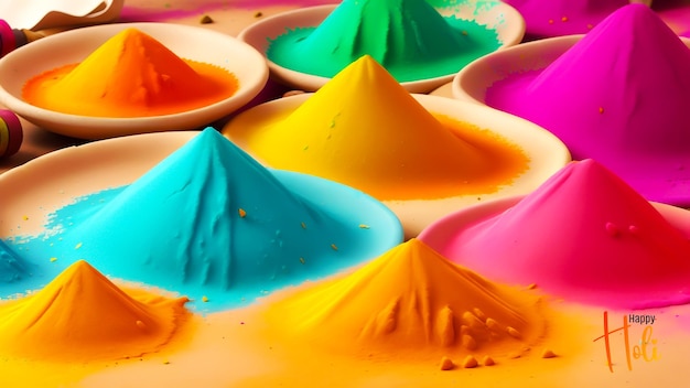Holi viering van kleuren Een Indiase festival Gelukkige Holi festival decoratie