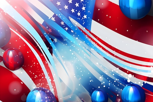 Holiday American Flag Wave close-up banner voor Memorial Day of 4 juli USA vlag of Amerika vlag achtergrond gewijd aan Memorial Day of Independence Day of Labor Day Generatieve AI