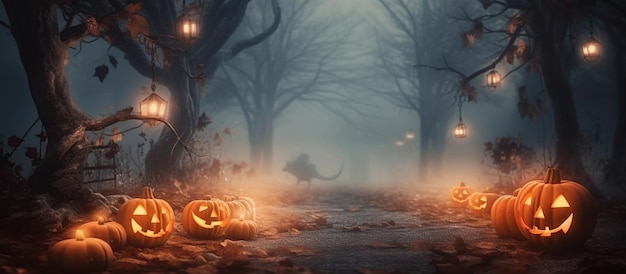 Holiday background decoration for Halloween AI generated image