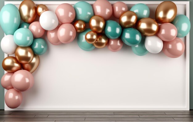 Holiday Background with Balloons Illustration AI GenerativexA