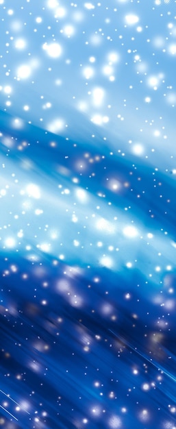 Holiday brand abstract background blue digital design with glowing snow