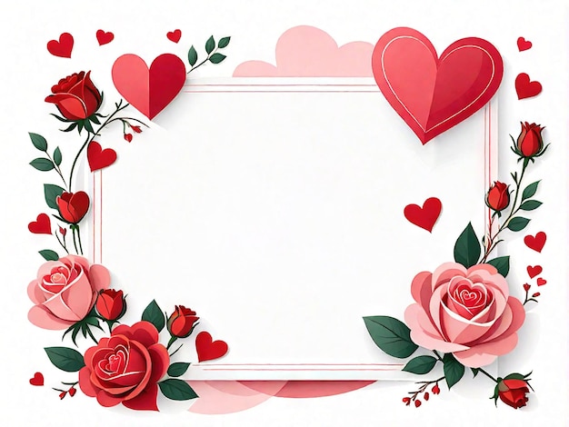 Праздничная карточка рамка цветов и сердец с пространством для текста или изображений универсальное приветствие для