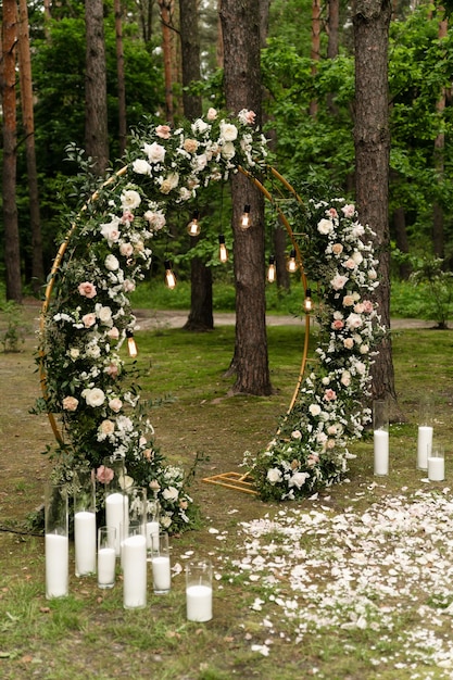 Premium Photo | Holiday, ceremony, arch, wedding arch, wedding ...