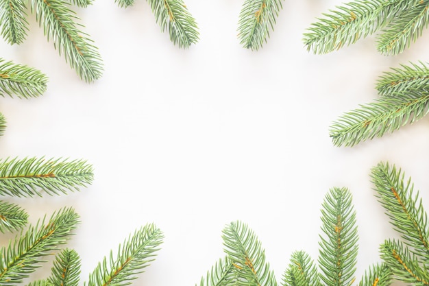 Holiday Christmas card background on a white background from Flat lay.