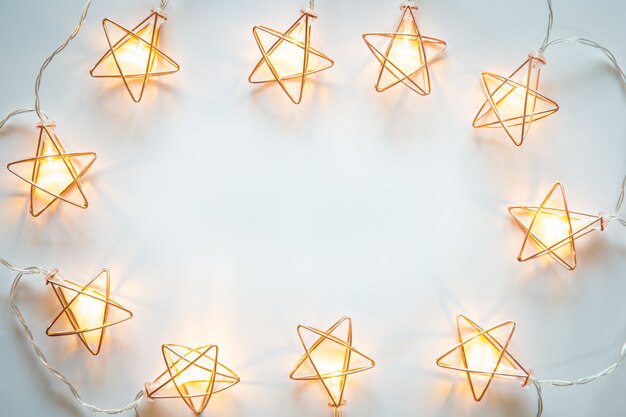 Holiday Christmas frame background with stars