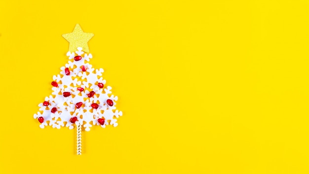 Holiday concept. Christmas banner with creative tree.