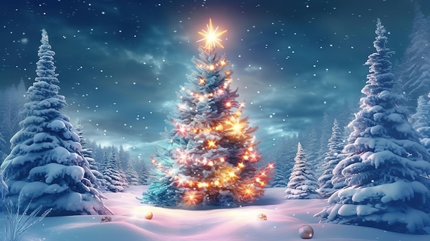 Holiday festive background New year Winter art design Christmas scen Generative ai