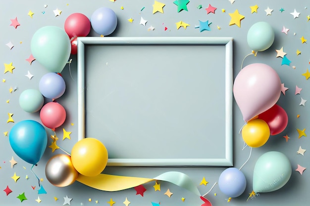 Holiday Frame or Background with colorful balloon
