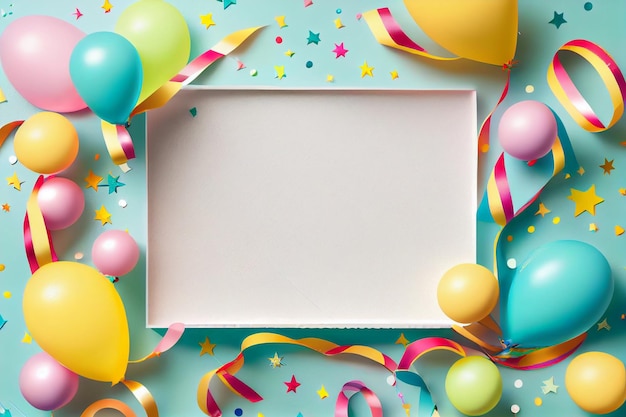 Holiday Frame or Background with colorful balloon