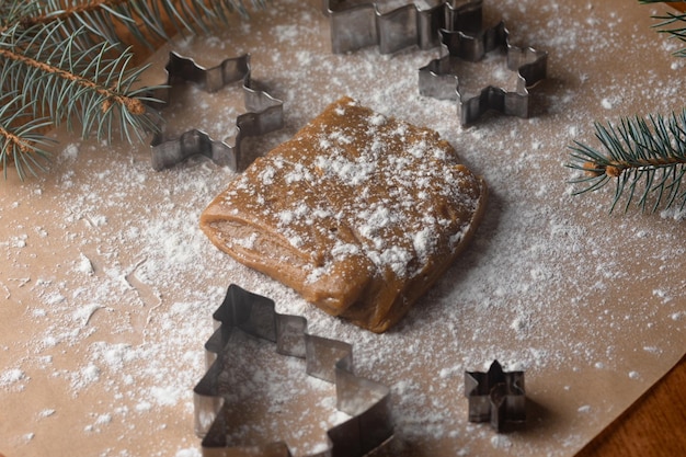 holiday gingerbread dough cookie cutters