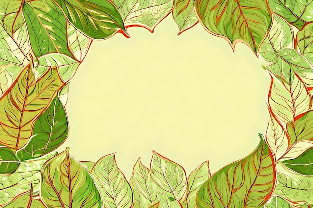 Holiday Leaf Frame with a Place for Your Text