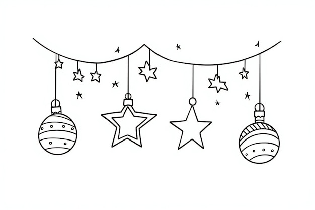 Photo holiday magic in lines kids' tree coloring pages