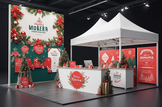 Holiday Market Branding Display Place the Logo on Festive Decorations Vendor Booths and Promotional Materials