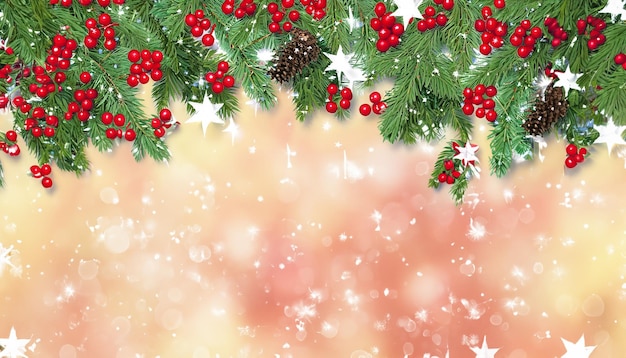 Holiday's Background with Season Wishes and Border fresh and relax Looking Christmas Tree Backgroun